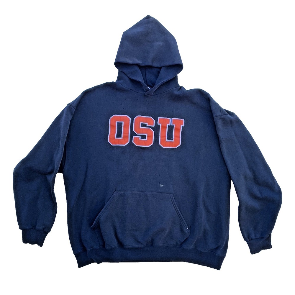 Vintage Oregon State University Pullover Hoodie XXL Russell Athletic Black OSU‎